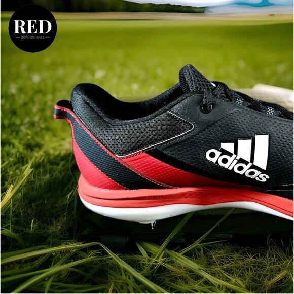 Adidas Icon 7 S23858 Black Red Metal Baseball Cleats Sneakers - Men's Size 16 - Picture 14 of 14